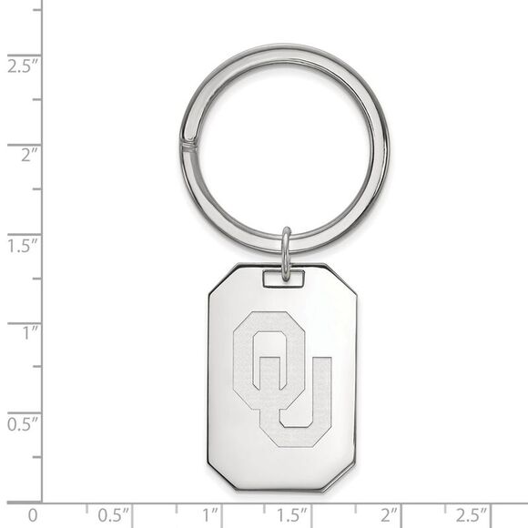 Sterling Silver Univ. of Oklahoma Logo Key Chain - Picture 2 of 3